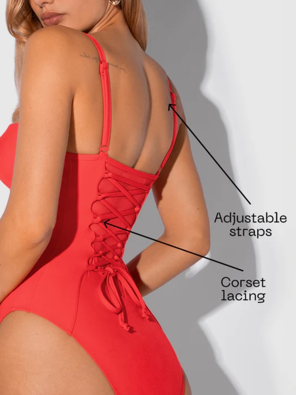Ta3 Bombshell Red One-Piece Swimsuit - Picture 2 of 6